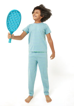 Aqua Stripe Surprise Night Wear Set