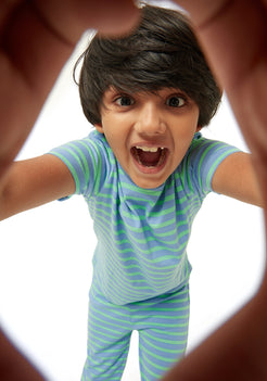 Aqua Stripe Surprise Night Wear Set