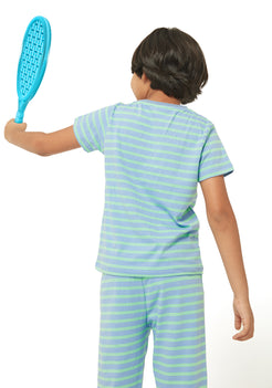 Aqua Stripe Surprise Night Wear Set