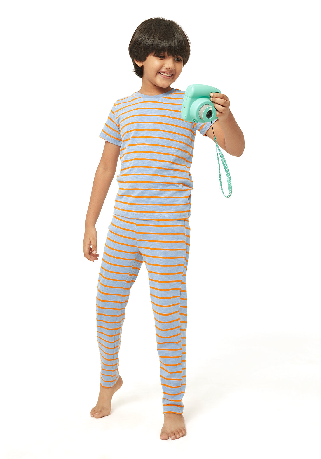 Orange Stripe Surprise Night Wear Set