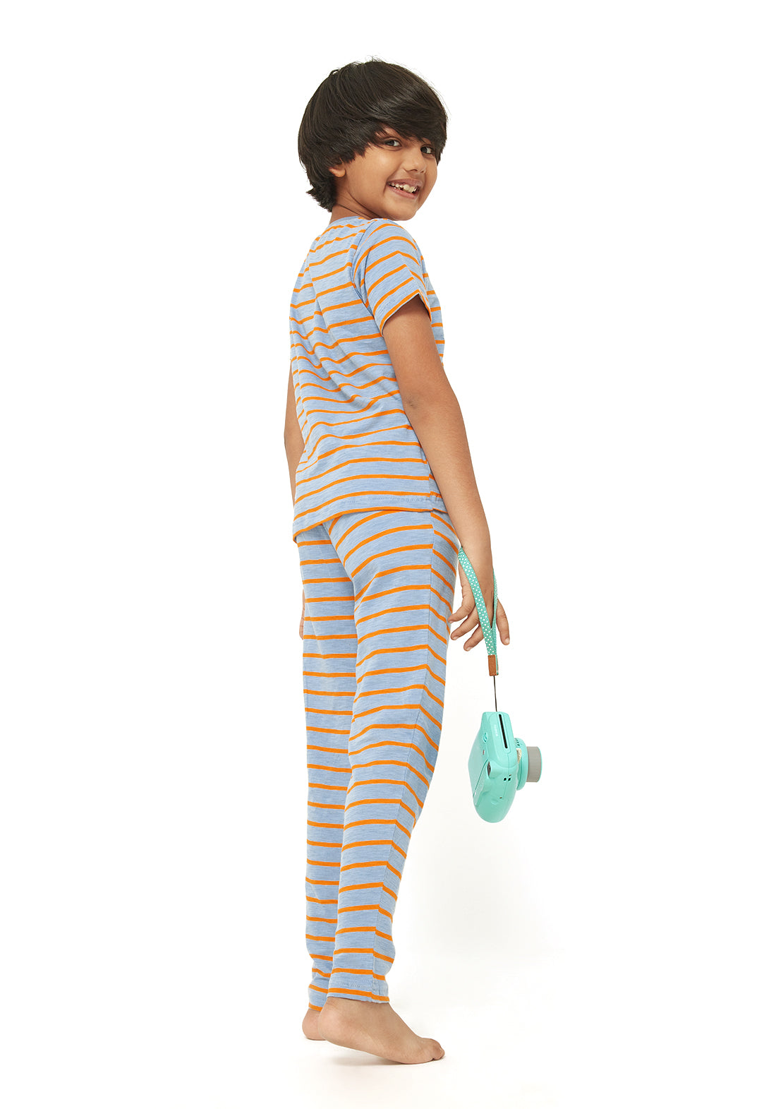 Orange Stripe Surprise Night Wear Set