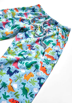RED, GREEN AND BLUE DINOSAUR PRINT KNITTED PANTS