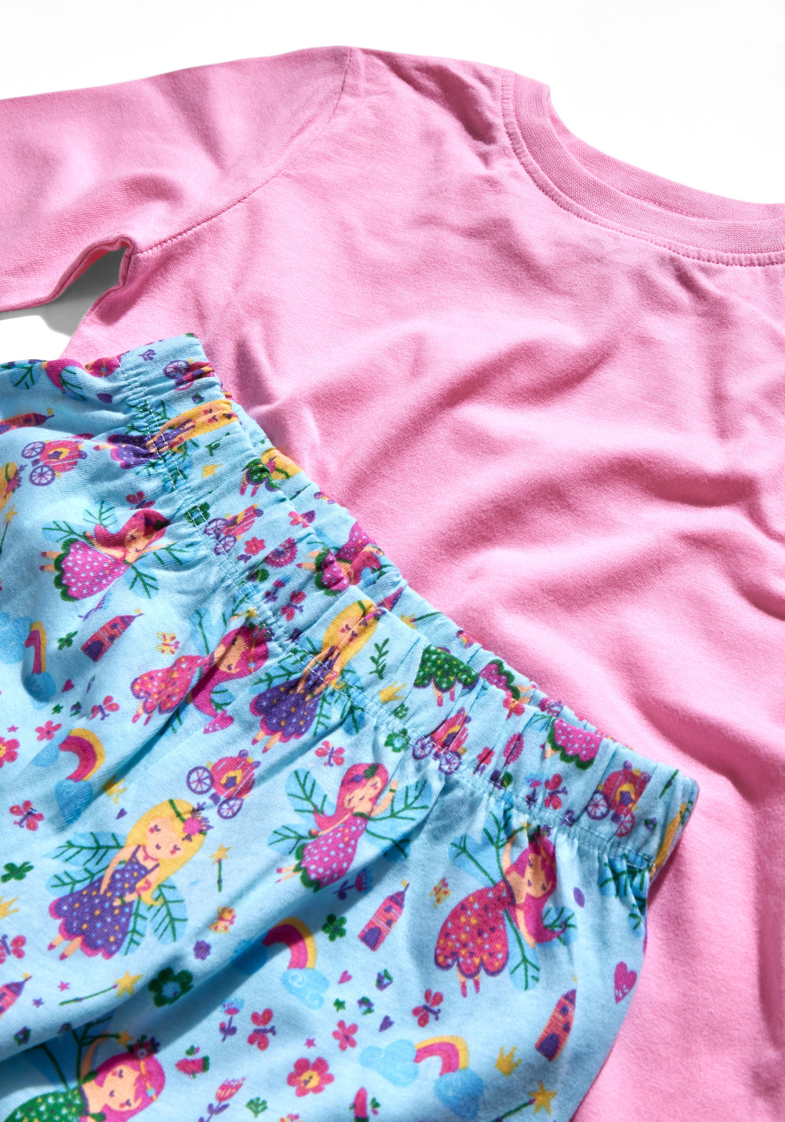 BLUE AND MULTICOLOR FAIRIES PRINT Tee+Tights Set