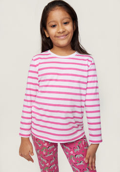 PINK, BLACK AND WHITE ZEBRA PRINT Tee+Tights Set