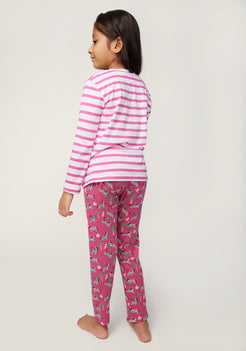 PINK, BLACK AND WHITE ZEBRA PRINT Tee+Tights Set