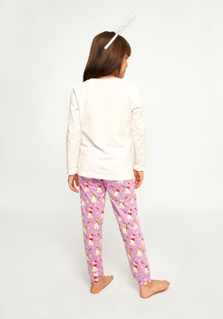 LILAC, WHITE AND RED POLAR BEAR PRINT Tees + Track Pants