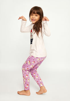 LILAC, WHITE AND RED POLAR BEAR PRINT Tees + Track Pants