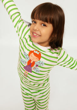 STRIPE AND FAIRY PRINT PAJAMA SET