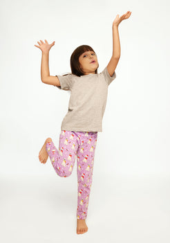 LILAC, WHITE AND RED POLAR BEAR PRINT Tee+Tights Set