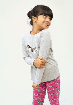 PINK, BLACK AND WHITE ZEBRA PRINT Tees + Track Pants