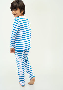 STRIPE AND SCOOTER PRINT LONG SLEEVE PAJAMA SET