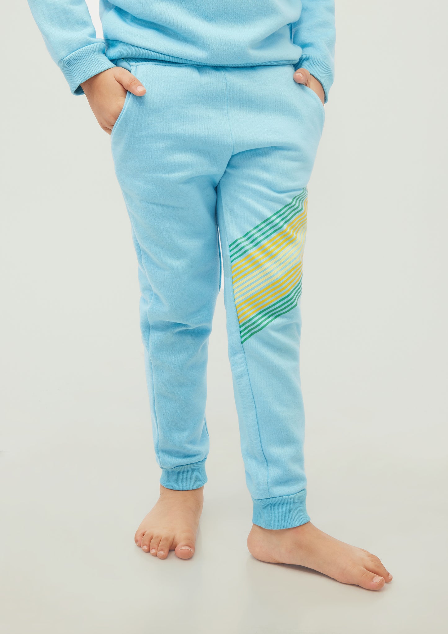 Aqua Blue Fleece Track Pant