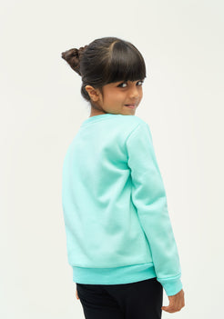 Aqua Fleece Bomber Jacket with Unicorn Print