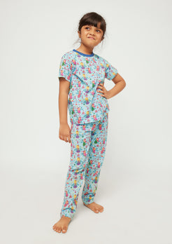 MULTICOLOR FAIRY PRINT LONG SLEEVE PAJAMA SET