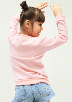 Baby Pink Fleece Bomber Jacket with Leopard Print