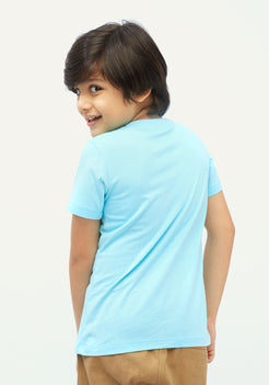 RED, YELLOW AND BLACK SCOOTER PLACEMENT PRINT Short Sleeve Tee