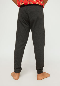 RED, YELLOW AND BLACK SCOOTER PRINT KNITTED PANTS