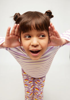 LILAC AND MULTICOLOR RAINBOW PRINT Tee+Tights Set