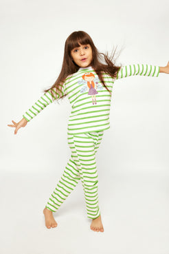 STRIPE AND FAIRY PRINT PAJAMA SET