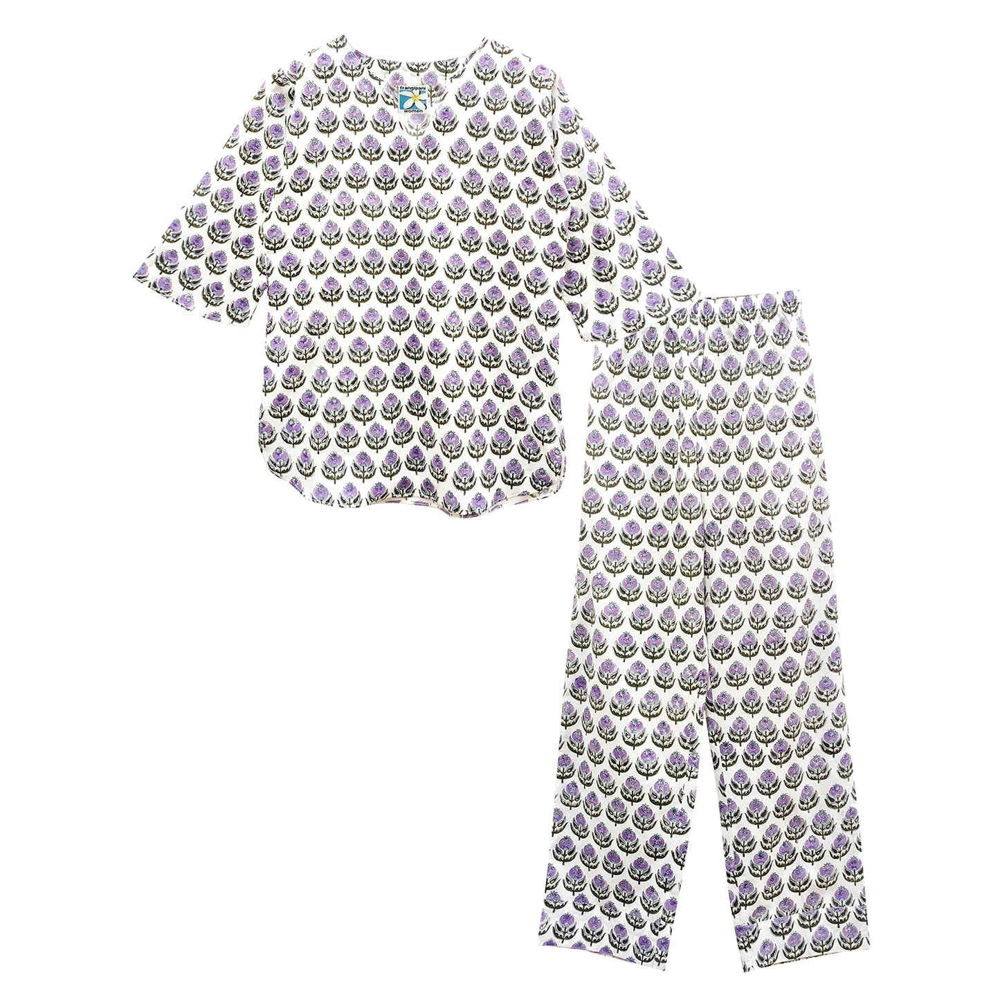 Lovestruck Lilacs Printed Pajama Set